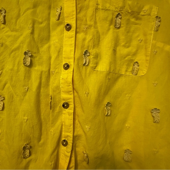 Maeve by Anthropologie | pineapple button down shirt Size 6 yellow - Picture 8 of 9
